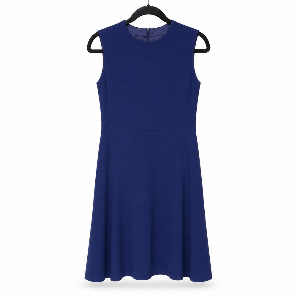 JOSEPH Dora Royal Blue Crepe Fit & Flare Dress EU 42 / US 12 VGC Sleeveless